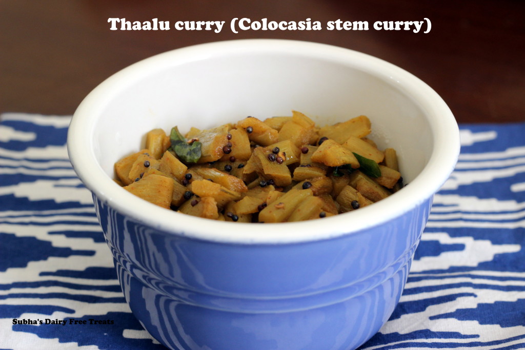 Colocasia stem curry 1