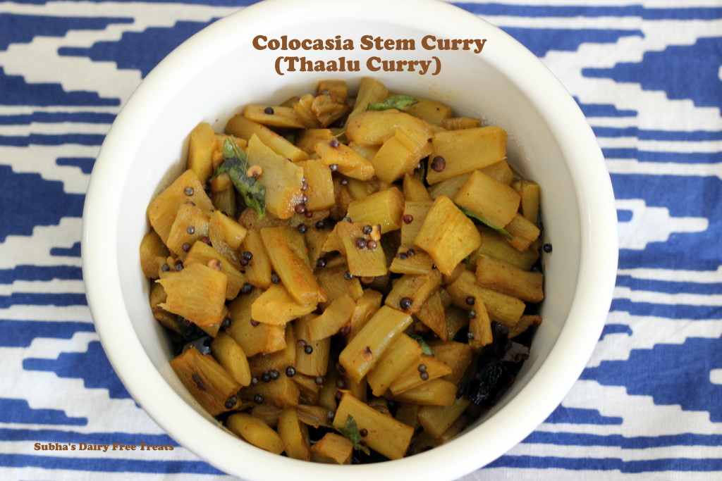 Colocasia stem curry 2